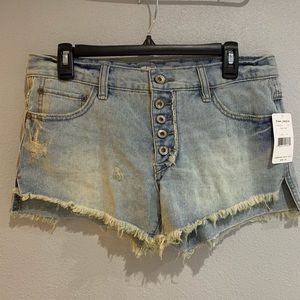 Free People Button Fly Jean Shorts